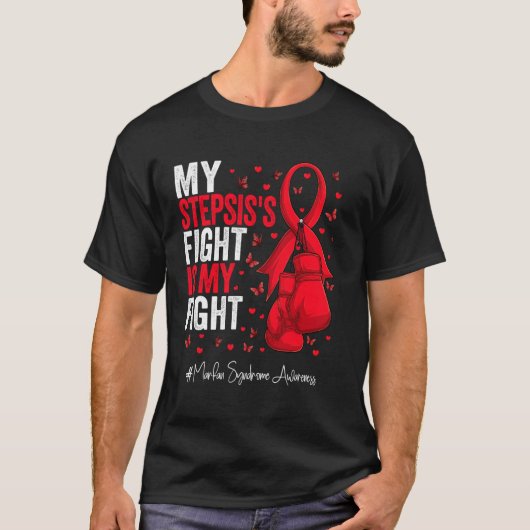Red Ribbon Stepsister Marfan-syndroom bewustzijn T-shirt (Voorkant)