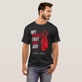 Red Ribbon Stepsister Stroke Awareness T-shirt (Voorkant volledig)