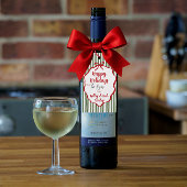 Red Ribbon Striped Custom Holiday Gift Tag Cadeaulabel