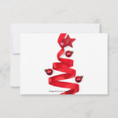 Red Ribbon Tree met foto - 3 x 5 kerstkaart Kaart (Achterkant)