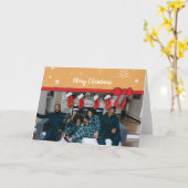 Red Ribbon Unique Holiday Photo Cards Personal Pho Kaart (Gele Bloem)