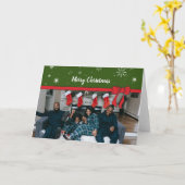 Red Ribbon Unique Holiday Photo Cards Personal Pho Kaart (Gele Bloem)