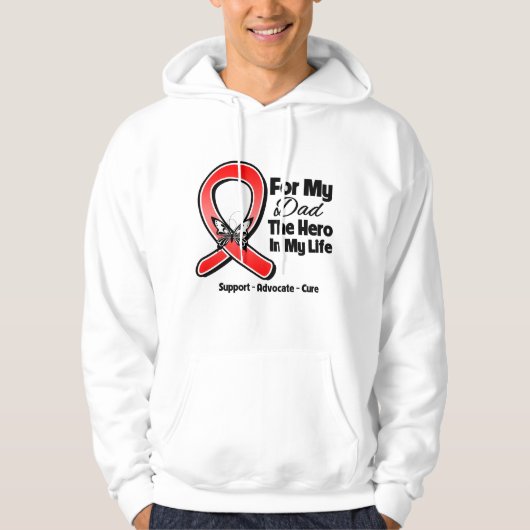 Red Ribbon voor mijn vader Hoodie (Voorkant)