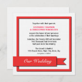 Red Ribbon Wedding Kaart (Voorkant / Achterkant)