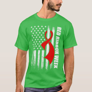 Red Ribbon Week Amerikaanse vlag  T-shirt