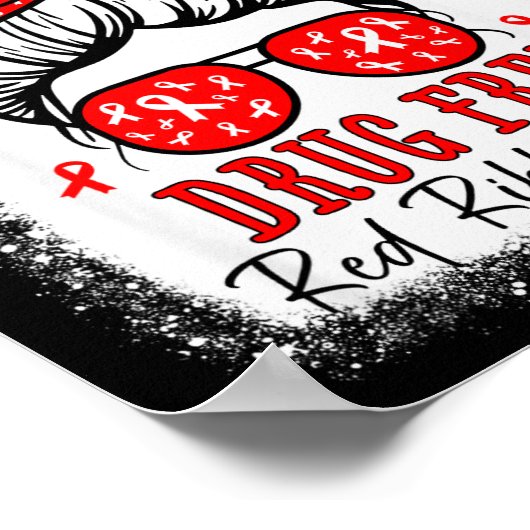 Red Ribbon Week Awareness Coquette Drug Anti-drug Poster (Hoek)