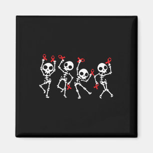 Red Ribbon Week Awareness Skelet Halloween Vrouwen Magneet