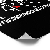 Red Ribbon Week Awareness Skelet Halloween Vrouwen Poster (Hoek)