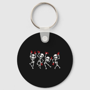 Red Ribbon Week Awareness Skelet Halloween Vrouwen Sleutelhanger