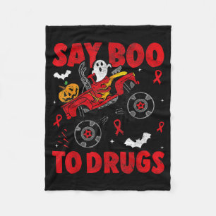 Red Ribbon Week bewustzijn Halloween Zeg Boe tegen Fleece Deken