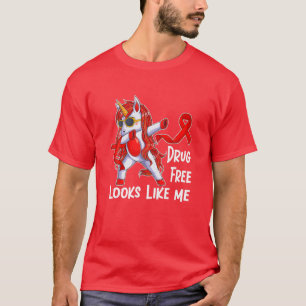Red Ribbon Week Drug Free ziet er zo uit T-shirt