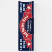 Red Ribbon Week - Drugsvrije Banner Blauw Wit (Verticaal)