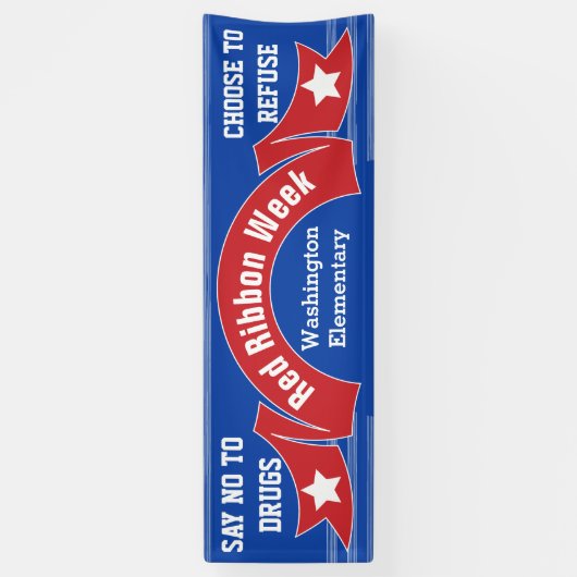 Red Ribbon Week - Drugsvrije Banner Modern Blue (Verticaal)