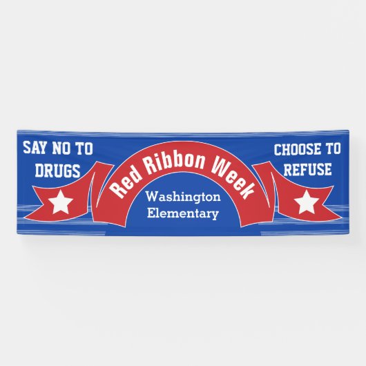 Red Ribbon Week - Drugsvrije Banner Modern Blue (Horizontaal)