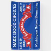 Red Ribbon Week - Drugsvrije keuzes Blauw Spandoek (Verticaal)