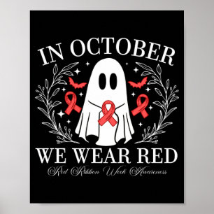 Red Ribbon Week-spookontwerp in oktober dragen we  Poster