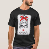 Red Ribbon Week Wink Eye Bun Glasses Just SA T-shirt (Voorkant)