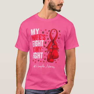 Red Ribbon Wife Hemofilie Bewustzijn T-shirt