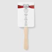 Red Ribbon Zilveren Zwaan Trouwprogramma Fans Handwaaier (Achterkant)