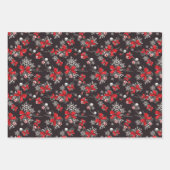 Red Ribbons Black & White Buffalo Check Kerstmis Inpakpapier Vel (Voorkant 3)