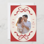 Red Ribbons Gelukkig Nieuwjaar 2026 Foto Feestdagenkaart (Voorkant)