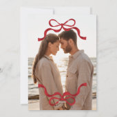 Red Ribbons Gelukkig Nieuwjaar 2026 Foto Feestdagenkaart (Achterkant)