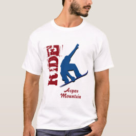 Red Ride Aspen Mountain Snowboard T-shirt