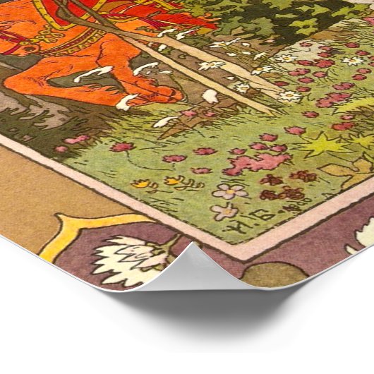 Red Rider Fairy Tale Vasilisa - Ivan Bilibin Poster (Hoek)