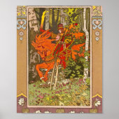 Red Rider Fairy Tale Vasilisa - Ivan Bilibin Poster (Voorkant)