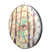 Red Riding Hood-achtige figuur in een winterbos Dartbord (Voorkant Rechts)