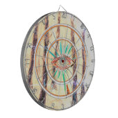 Red Riding Hood-achtige figuur in een winterbos Dartbord (Voorkant Links)