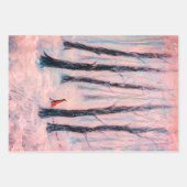 Red Riding Hood-achtige figuur in een winterbos Inpakpapier Vel (Voorkant)