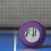 Red Riding Hood-achtige figuur in een winterbos Pingpongbal (Net)