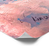 Red Riding Hood-achtige figuur in een winterbos Poster (Hoek)