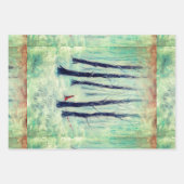 Red Riding Hood-achtige figuur in een winterbos Wr Inpakpapier Vel (Voorkant 2)