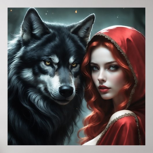 Red riding hood an his wolf poster (Voorkant)