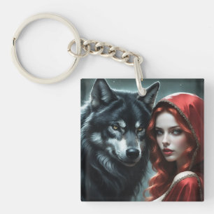 Red riding hood an his wolf sleutelhanger
