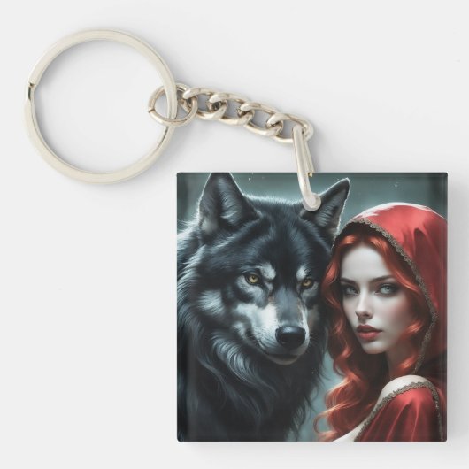 Red riding hood an his wolf sleutelhanger (voorkant)