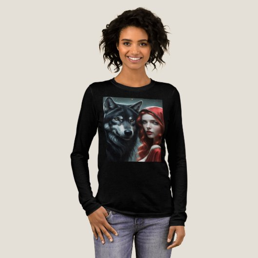 Red riding hood an his wolf Tri-Blend shirt (Voorkant)