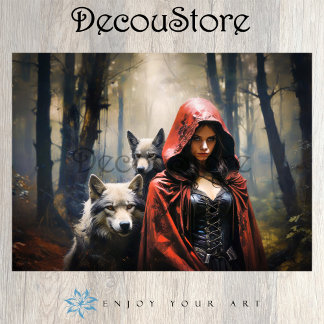Red Riding Hood and the Silent Wolves Decoupage Tissuepapier