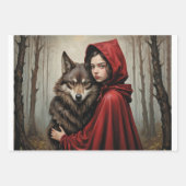 Red riding hood and truth about wolf - Decoupage Inpakpapier Vel (Voorkant)