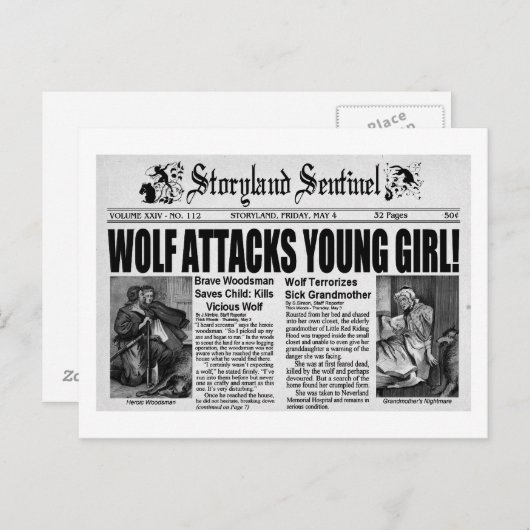 Red Riding Hood Briefkaart (Voorkant / Achterkant)