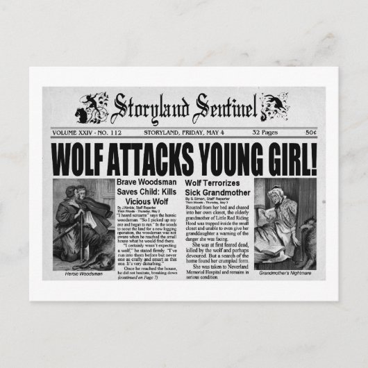 Red Riding Hood Briefkaart (Voorkant)