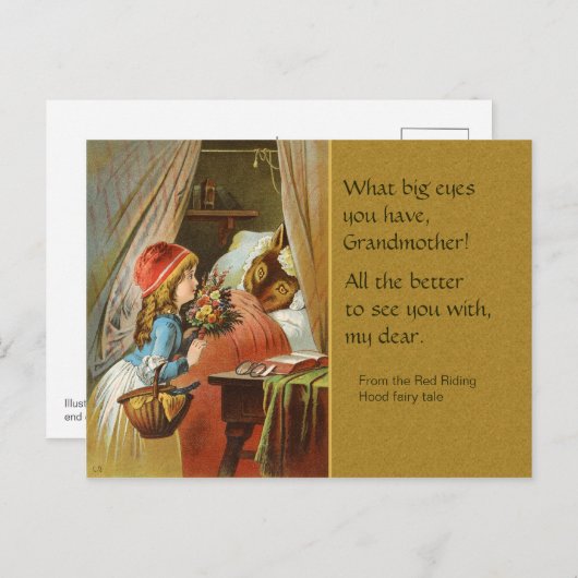 Red Riding Hood CC0204 Fairy Tale Briefkaart (Voorkant / Achterkant)