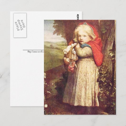Red Riding Hood Clutting Basket Briefkaart (Voorkant / Achterkant)