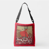 Red Riding Hood die bloemen plukt in Field Wolf Re Crossbody Tas (Voorkant)