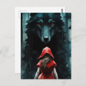 Red Riding Hood en de Wolf Briefkaart (Voorkant / Achterkant)