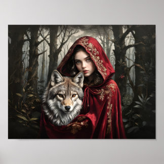 Red Riding Hood en het echte verhaal met wolf Poster