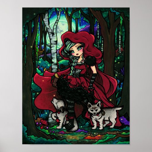 "Red Riding Hood" Fairytale Fantasy Art Poster (Voorkant)