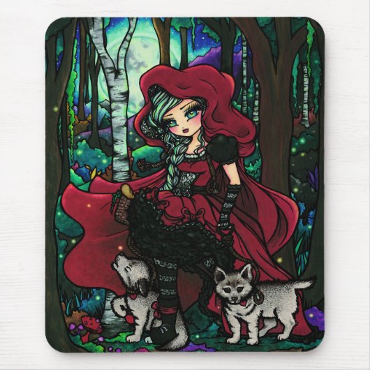 Red Riding Hood Fairytale Mousepad Muismat (Voorkant)